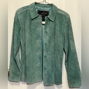Atelier by B Thomas Teal Leather shirt/jacket Sz M